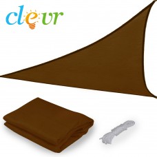 Clevr Premium UV 12'x12'x12' Triangle Sun Shade Canopy Sail for Outdoor Garden Patios, Playground Shade, Brown   